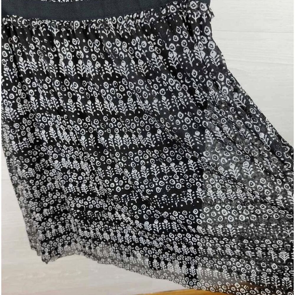 Anthropologie 9Hi5 Poststamp Black & White Ruched Tulle Dress - Size Medium - Picture 4 of 5